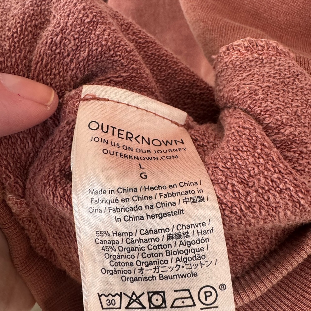 Outerknown Pullover Hemp Cotton Blend Rust Terrac… - image 8